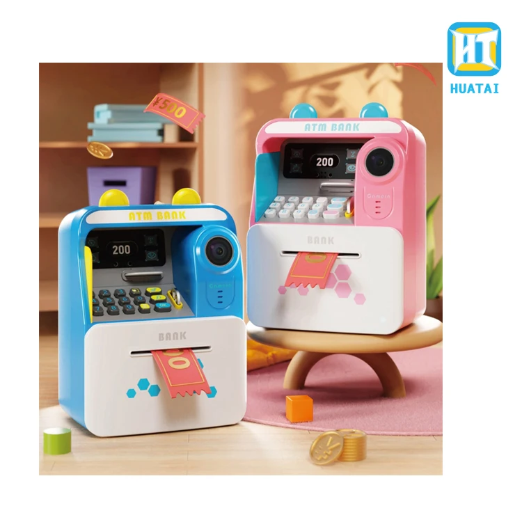 battery operated Fingerprint sensing face cognition password revised function ATM money save cashier simulation bank toy
