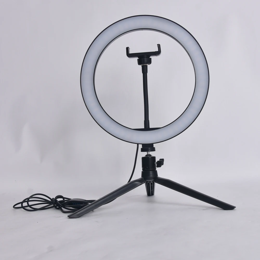 FOSOTO F-26 10 inch Led ring Light Photography Light Ring Lamp With Mobile Phone Tripod Stand For Youtube Tiktok Ringlight