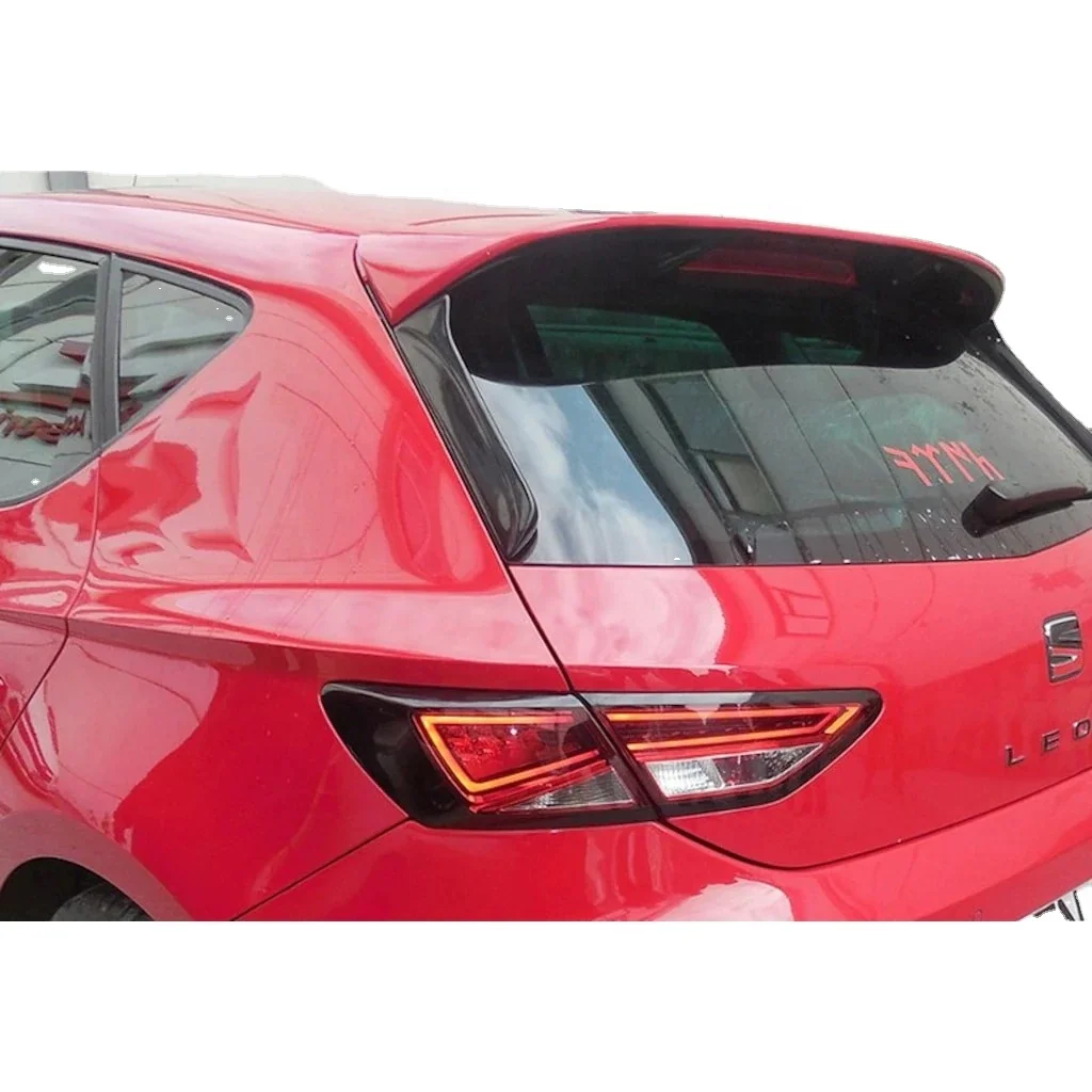 Glossy Black/Carbon Fiber Look Car Rear Side Spoiler Wing Rear Trunk Window Spoiler Lip For SEAT LEON 2013-2021 Rear Lip Spoiler