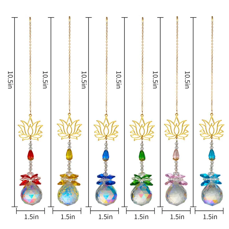 custom DIY home window decoration hanging pendant stained glass crystal ball sun catcher wholesale