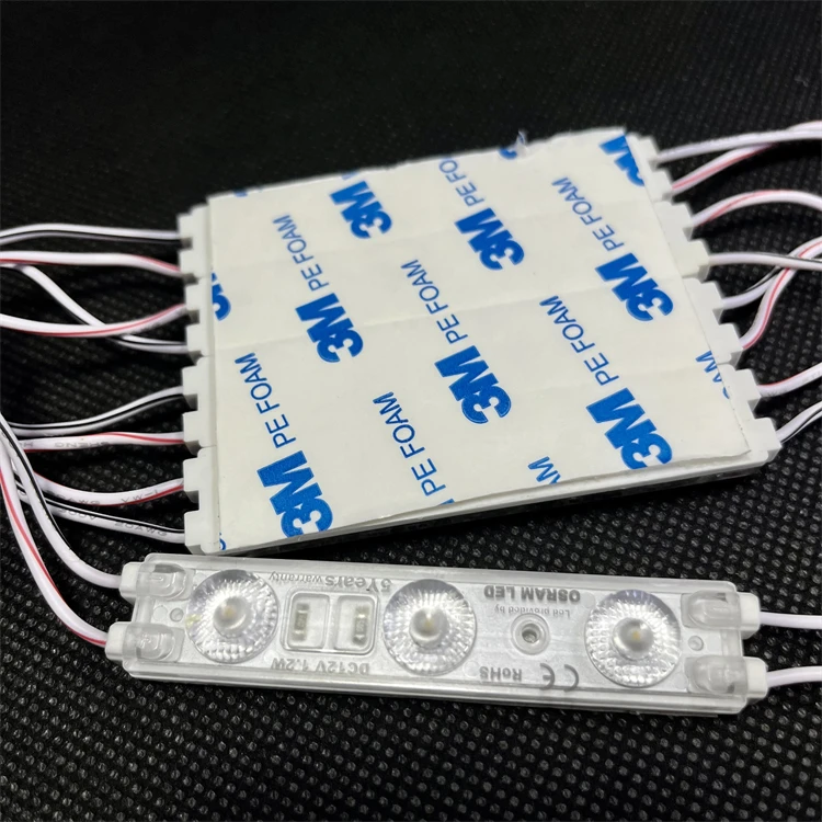 12v 3 chips 1.2w 150lm  led module for signage SMD 2835 3 lens osram chip injection led module