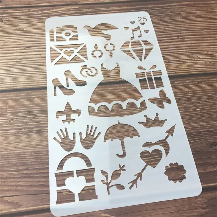 Hot Sale Wholesale Beautiful Painting Custom Plastic For Children Letter Templates Decorative rose Stencil