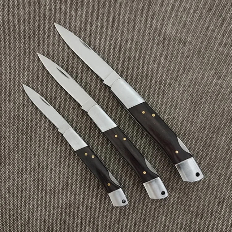 Gentleman Pocket Knives with Ebony Wood Handle in Series Sizes for Outdoor, Camping, EDC and Daily Use