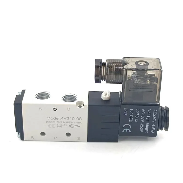Electrical 3V210-08 AC220V  24V 12V 5 Way 2 Position Pneumatic Air Control Solenoid Valve