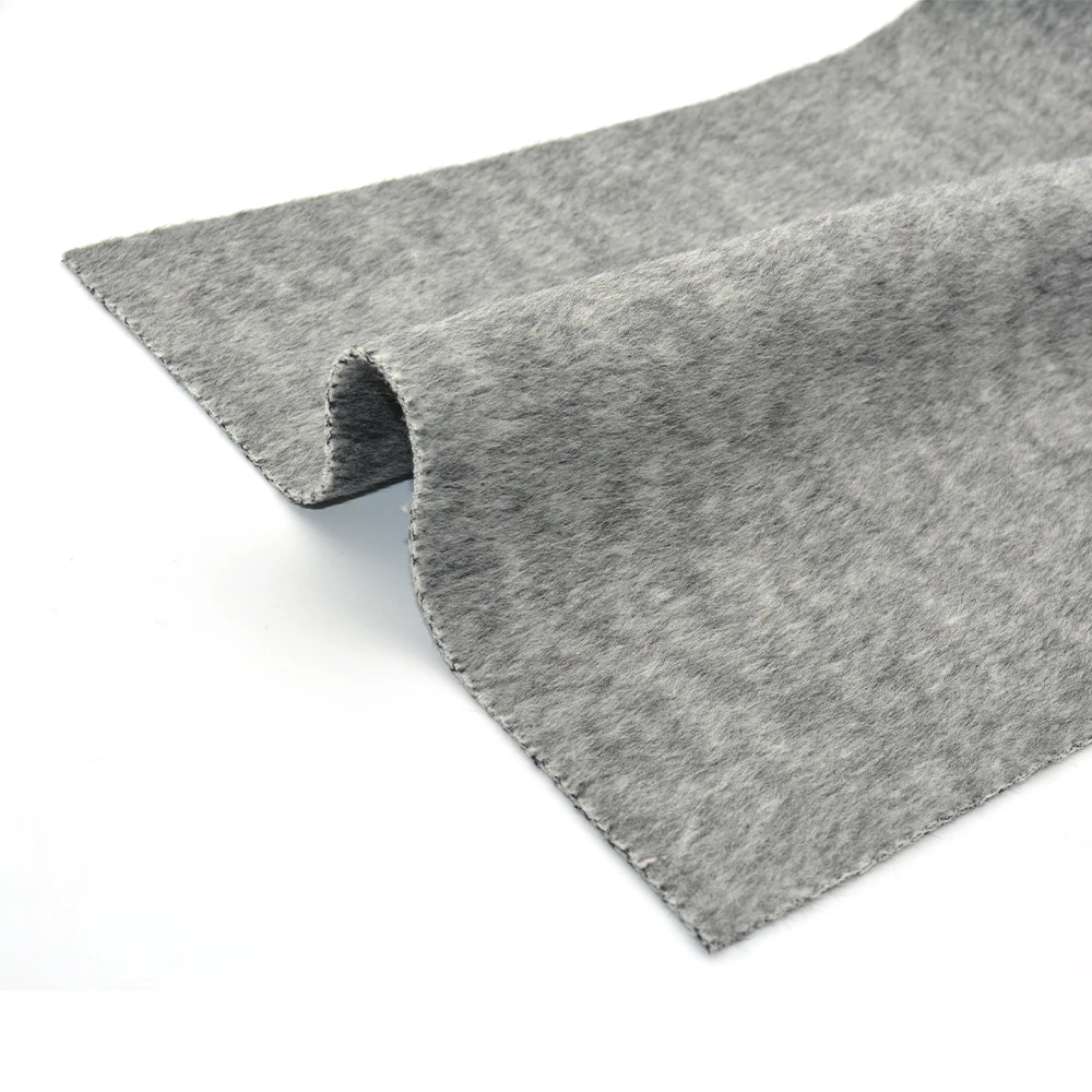 High quality hot fabric flannelette double sided long wool fine woollen fabric 80% wool double face fabric