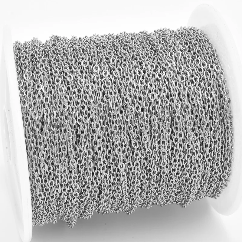 non tarnish 18k gold plated stainless steel cable chain roll spool for jewelry making