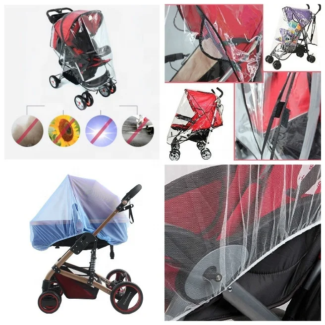 Plastic Baby Stroller Rain Cover Pushchair Raincoat Thickening Outdoor Windscreen Dust Cover for Pram Baby Travel Weather Shield