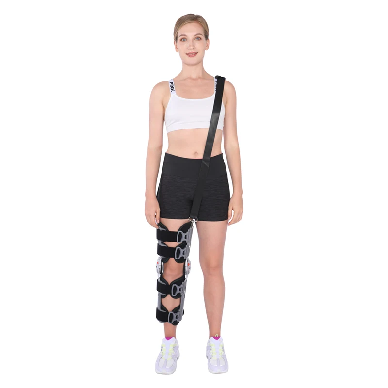 TJ-KM005 High Quality Comfortable Medical Knee Orthosis Brace Hinged Leg Joint for Rehabilitation Physical Therapy Support