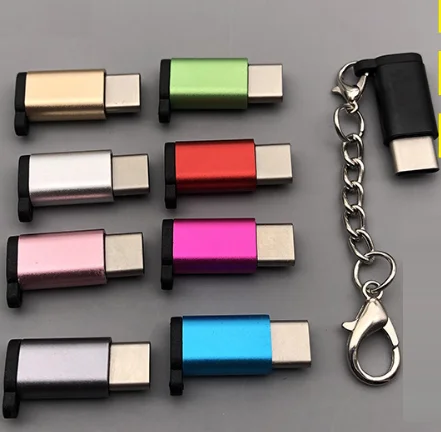 
Key Chain Logo Customize OEM Micro USB V8 to USB 3.1 Type C Converter Adapter 