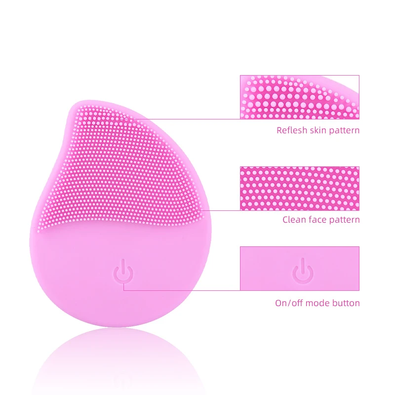 Wholesale Mini Electric Facial Cleansing Brush Silicone Sonic Face Cleaner Deep Pore Cleaning Skin Massager Face Cleansing Brush