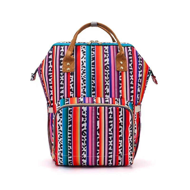 2021 Personalized Floral Leopard Pattern High Quality Waterproof Baby Maternity bag Diaper Backpack Nappy Mommy and Me Bag