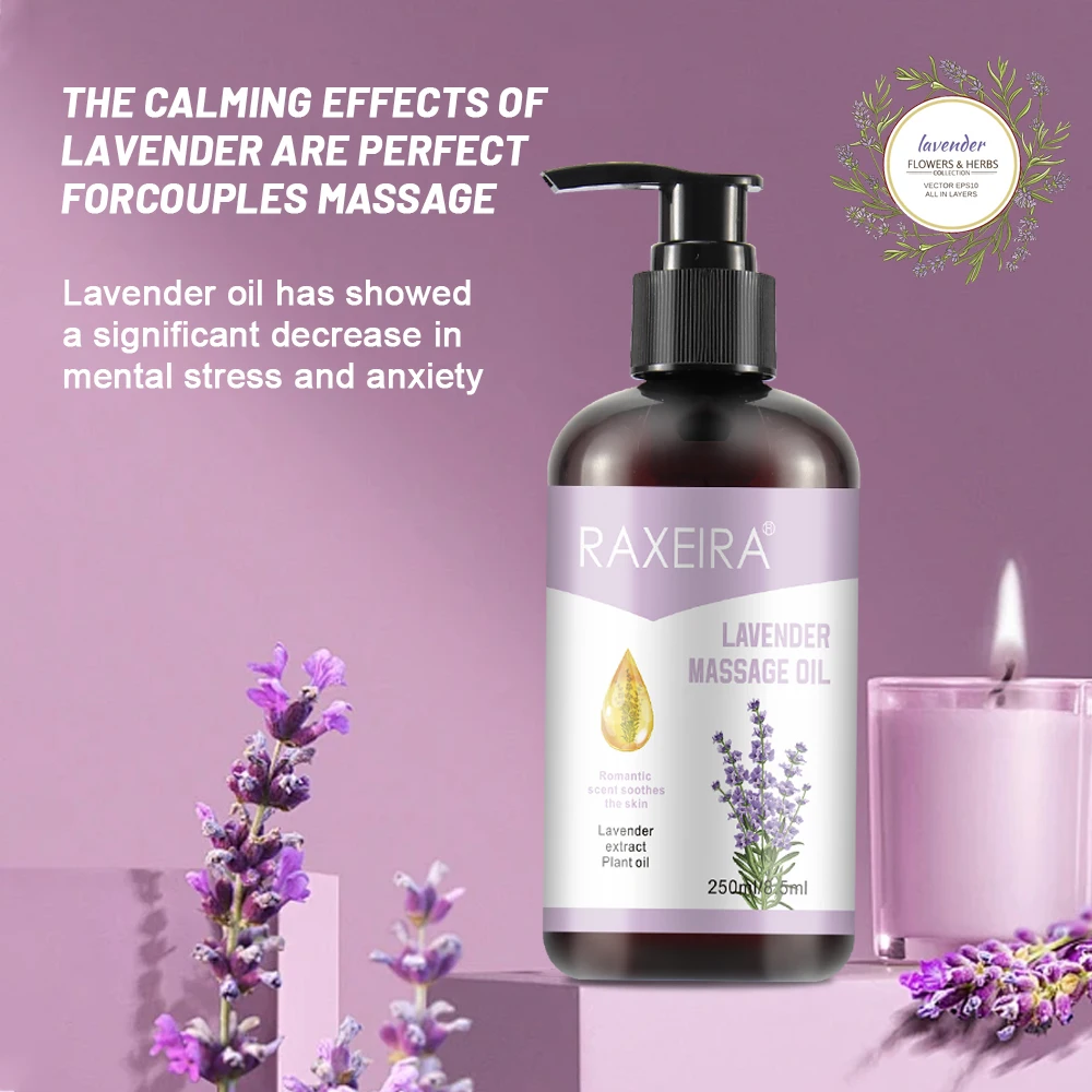 Pure Lavender Relaxing Massage Oil Bulk For Body Organic Massaging Muscles Lavender Massage Oil Private Label