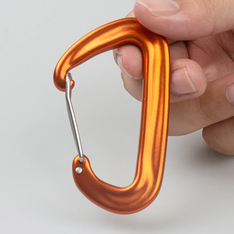 Custom 12KN Carabiner Aluminum Small Locking Wire Gate Carabiner for Hammock