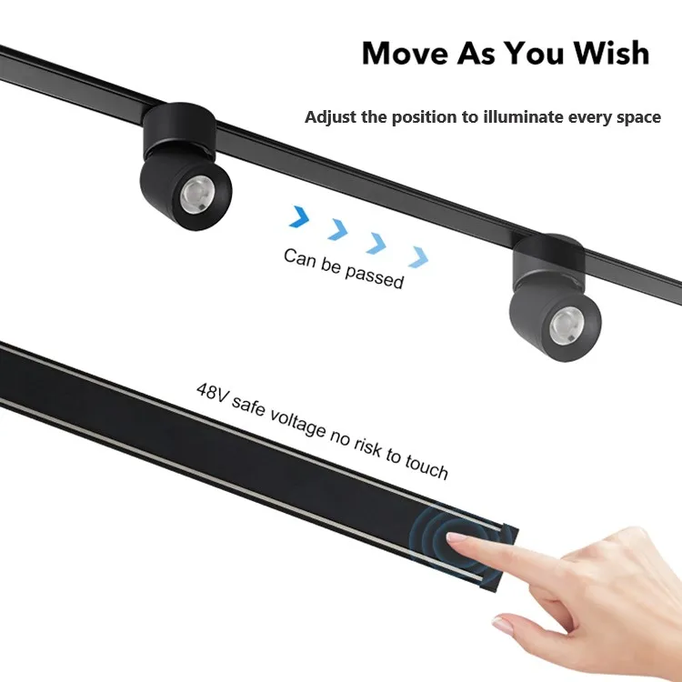 DGLUX Slim Magnet Track Light 48v Mini Ceiling Surface Mounted Led Magnetic Track Light System