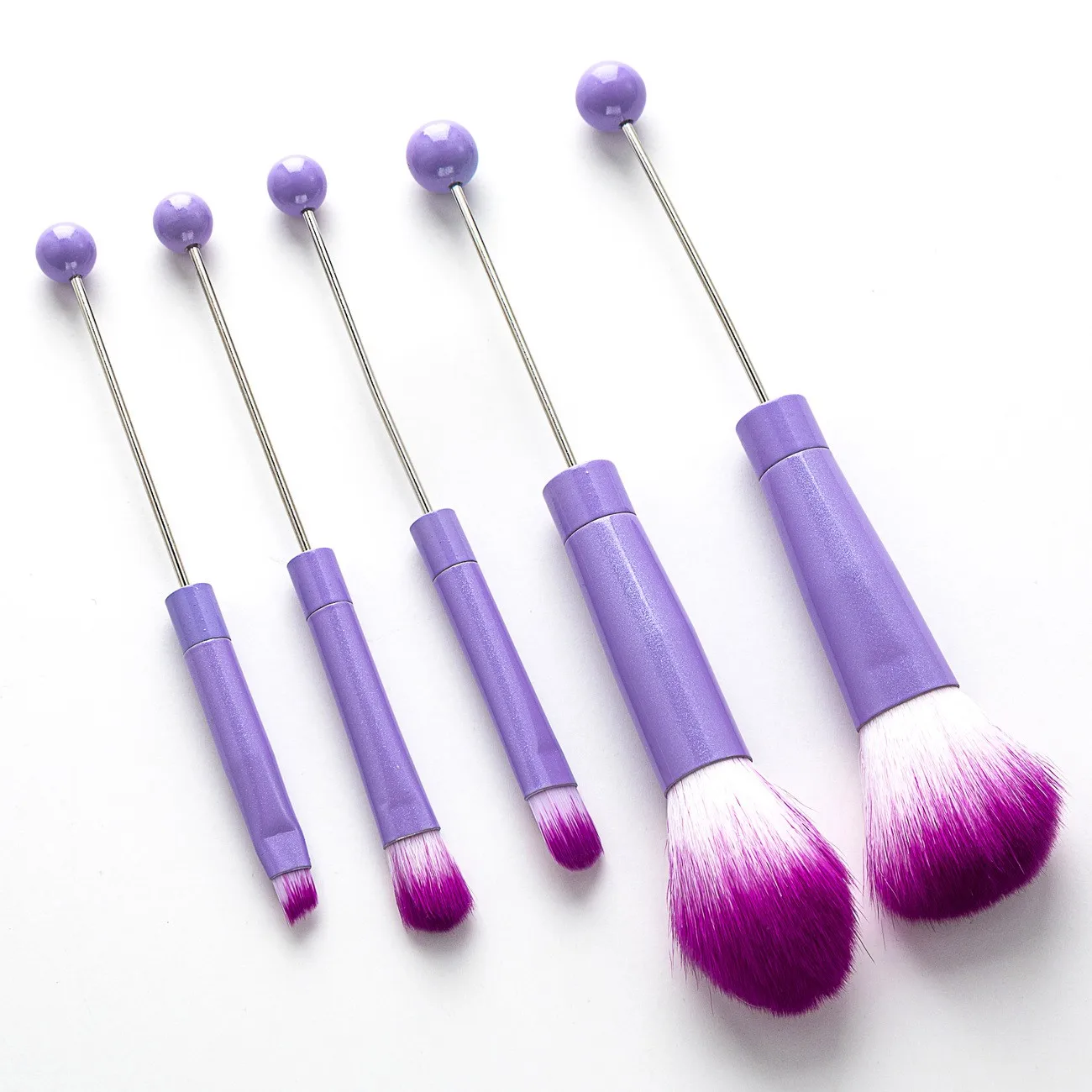 JH Metal Handle 5 In 1 Makeup Brush Sets 5 PCS Women Cosmetics DIY Beadable Brush Sets