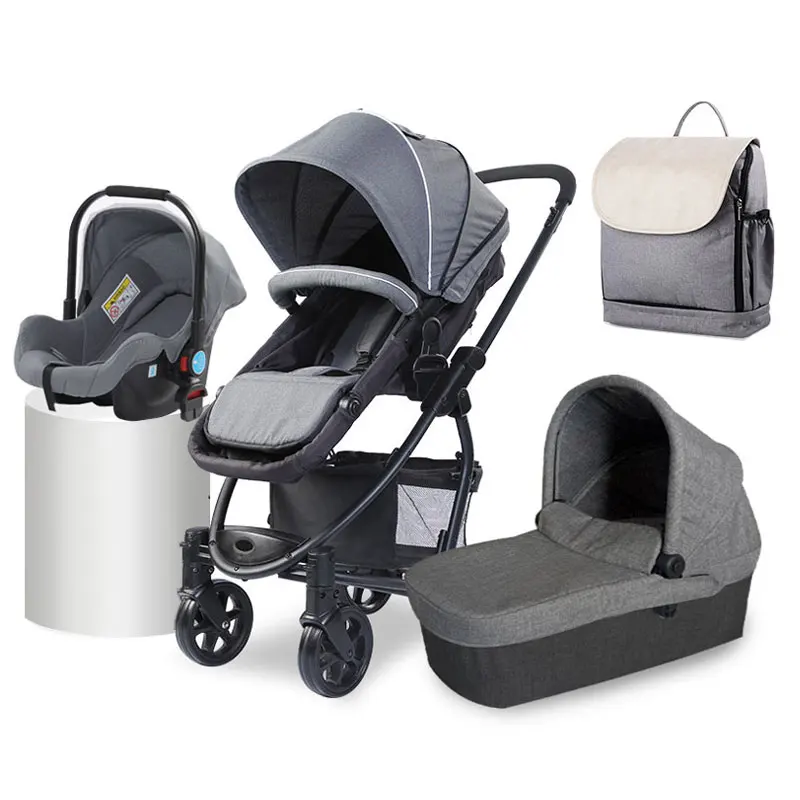 Китайское производство высокий ландшафт детская коляска 4 в 1 2020 кожа 1/