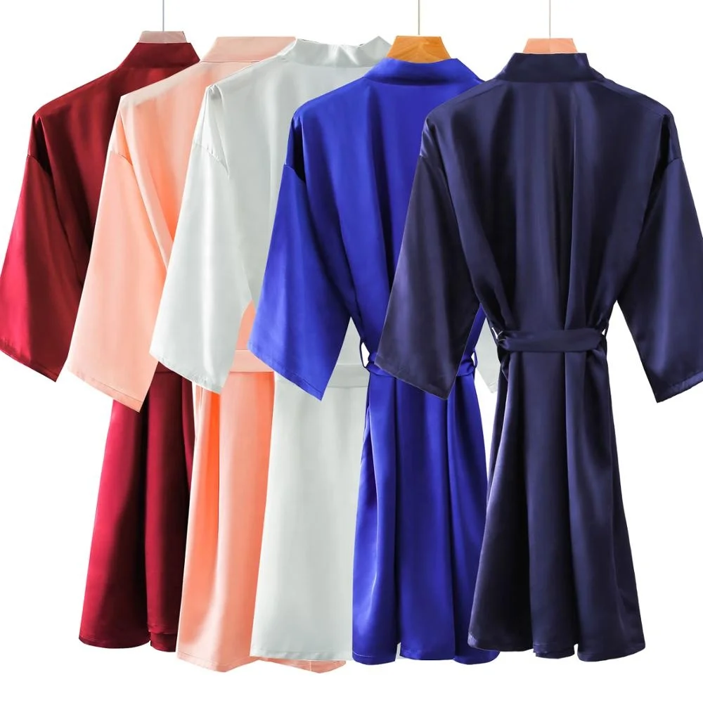 Women bride robe Silk Japanese kimono Women Robe Gown Bathrobe Sleepwear 6010