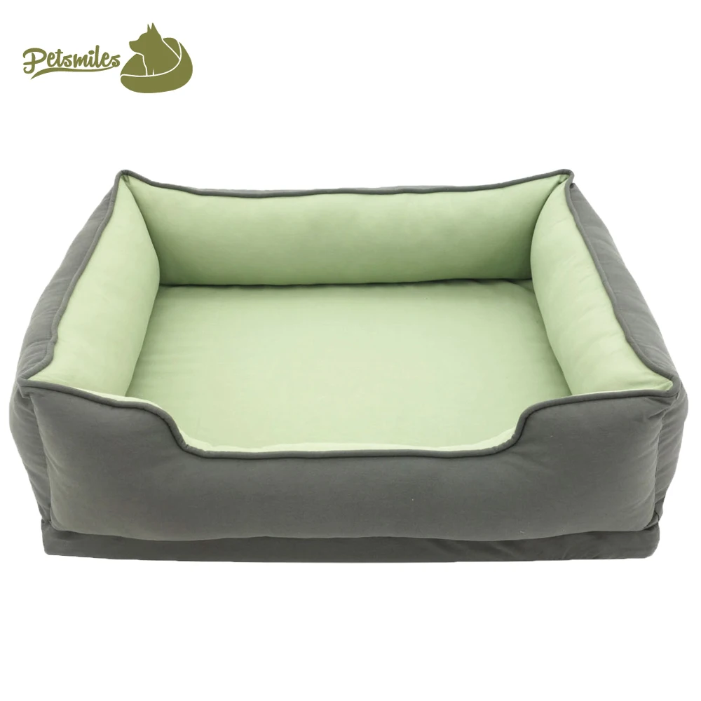 comfortable cotton fabric rectangular memory foam luxury orthopedic dog bed with anti slip bottom