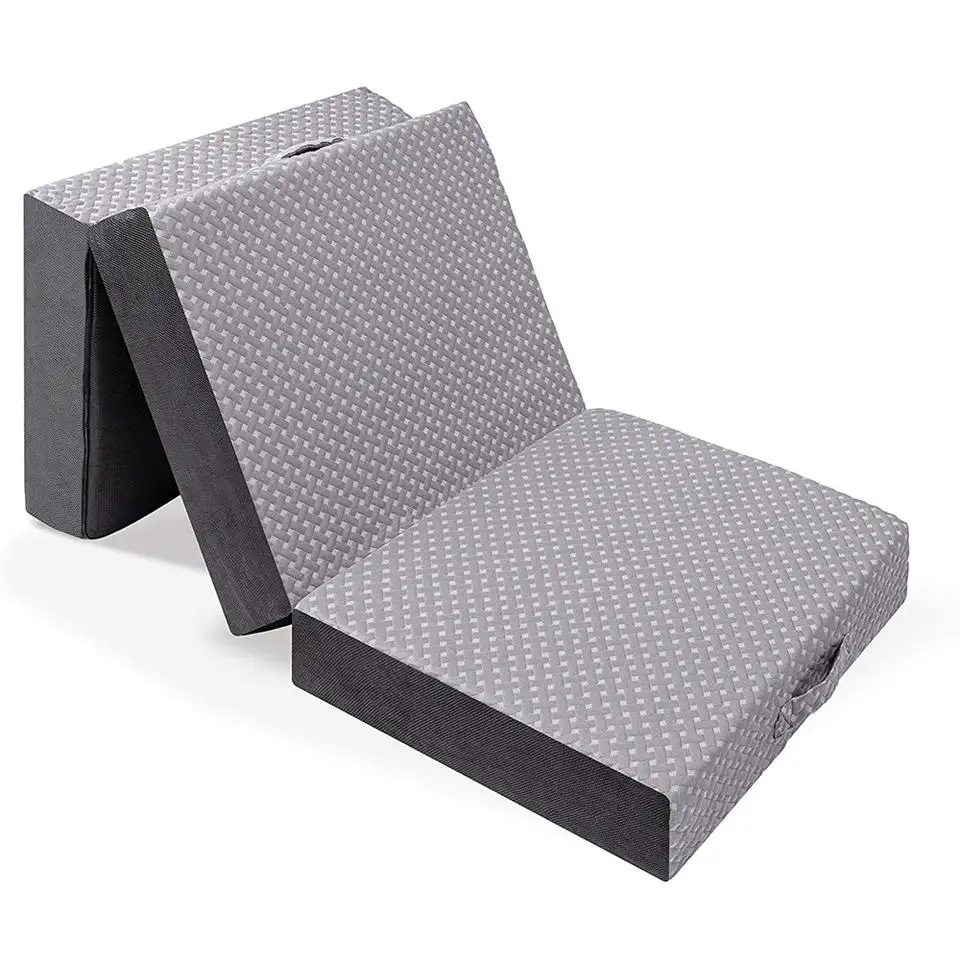 OEM amazon top seller memory foam orthopedic Medical bed mattress twin sized camping mattress foldable foam tri folding mattress