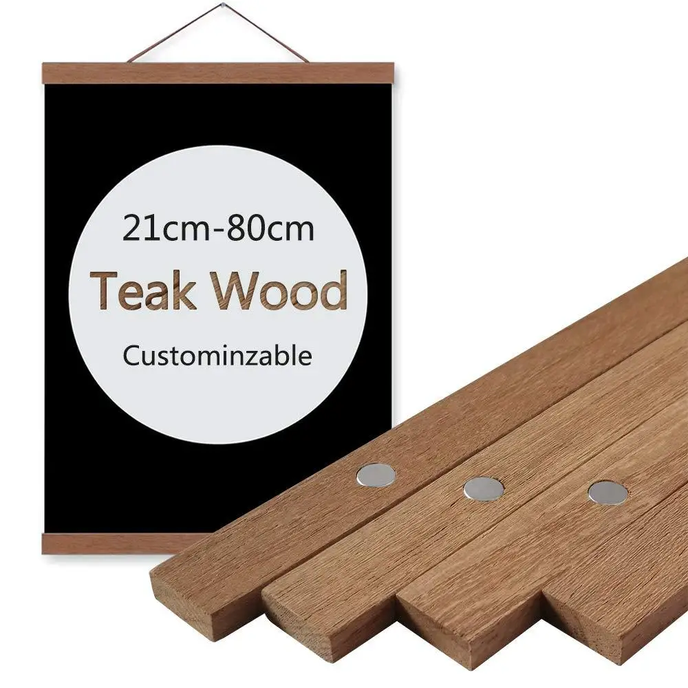 Creative DIY Chinoiserie Wall Decor 100% Solid Wood Magnetic Painting Poster Frame Picture Hanger