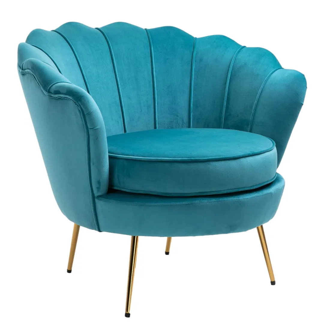 Elegant and Stylish Velvet Metal Legs Living Room Accent Chair