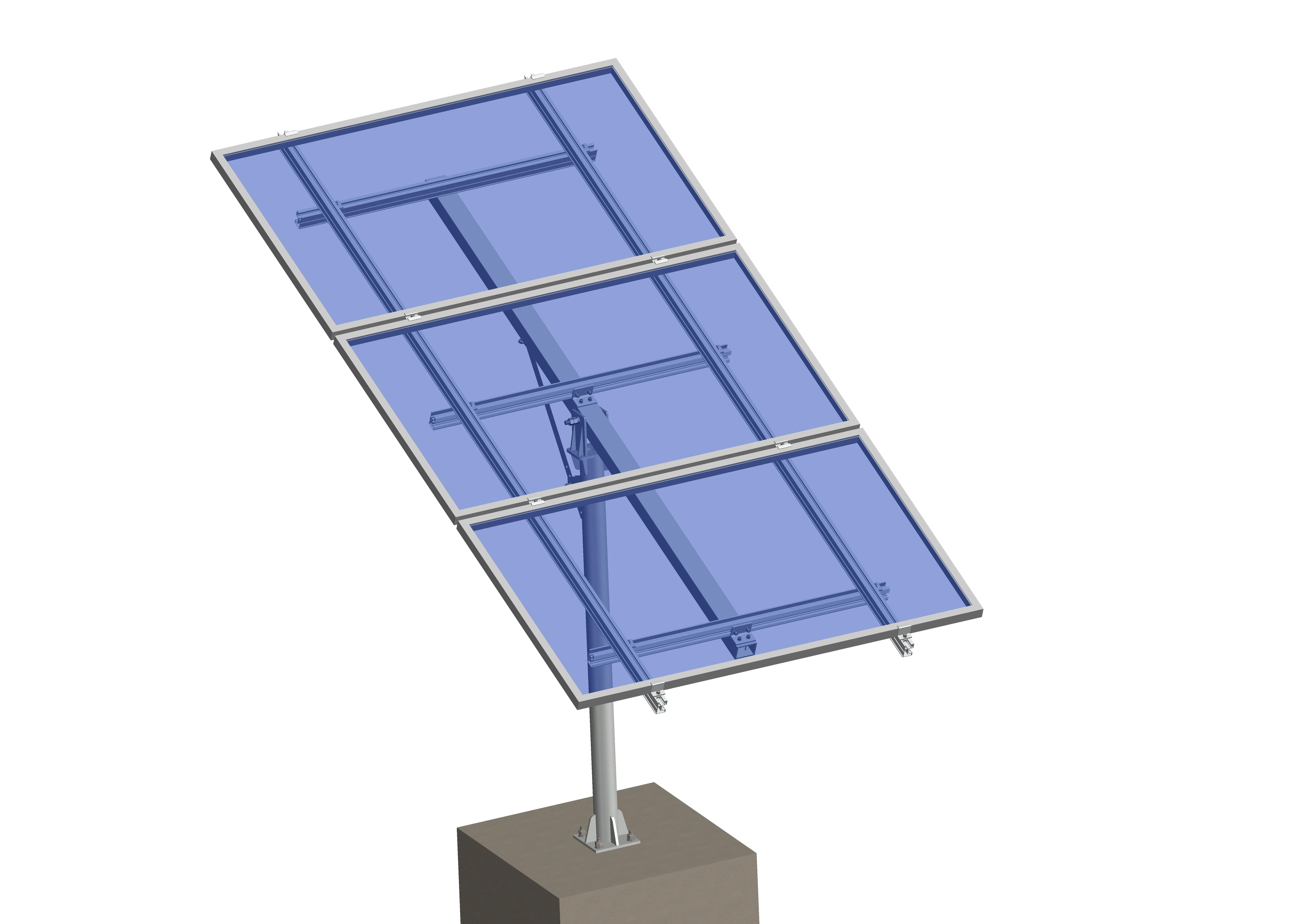 grid rack Ground pipe brackets mount structure solar panel mounting single pole plates galvanized mounting brackets