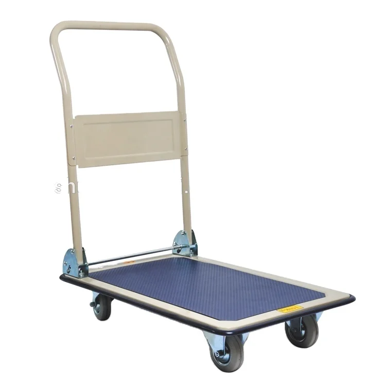 heavy duty push cart hand trolley warehouse moving platform truck 4 wheel dolly