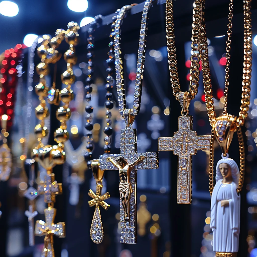 Wholesale Moissanite Iced Out Real Solid Silver 10K 14K 18K Gold Plated Pendant Photo Cross Jesus Initial Single Letter  A~Z