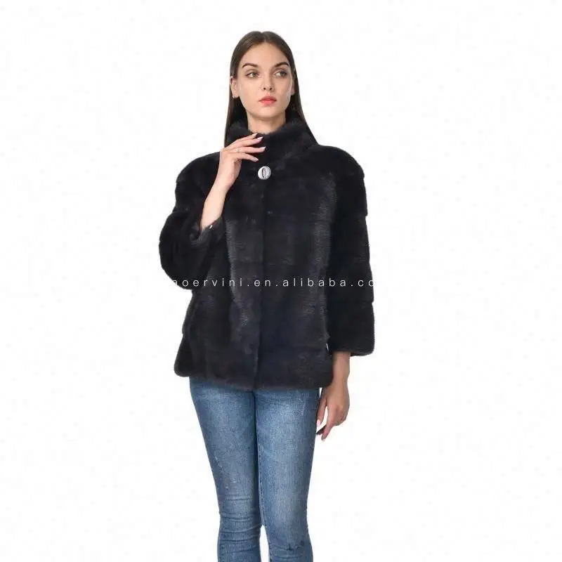 Хит продаж модное элегантное премиум толстое чистое натуральное животное норка настоящее плюс размер fux фиолетовое пальто с мехом Обрезанное