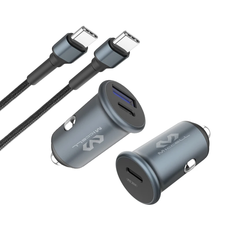 OEM mini dual usb car charger adapter qc3.0 portable ev mobile fast charging 20w 36w 38w 48w type c PD