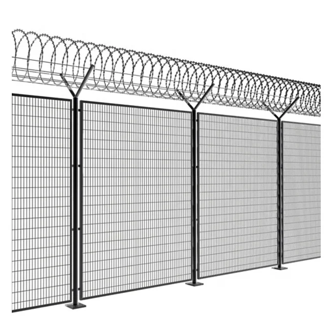 Galvanized clear view anti theft anti cut fence 358 anti climb high security welded wire mesh fence panels