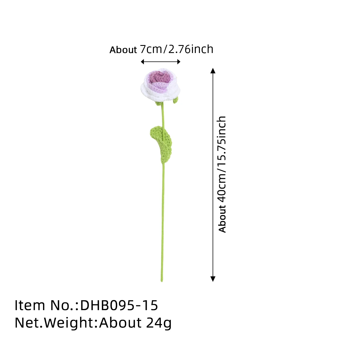 Knitted Artificial Rose Handmade Crochet Flowers for Wedding Bouquet DIY Gifts