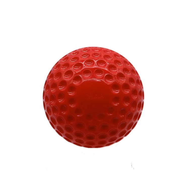 Factory Direct 9 inch red shiny surface Dimple Baseball extra hard low bounce used for cricket