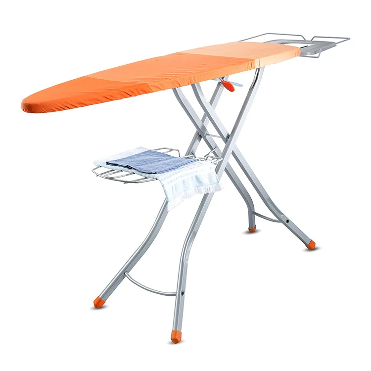 Height Adjustable Foldable Ironing Board with Steam Iron Rest Rectangle Clothes Rack 100% Cotton Cover Europe PE-Use as a Tool