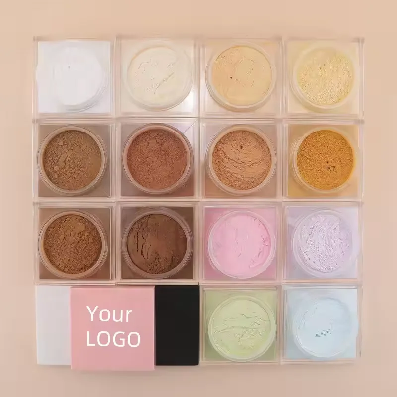 Private Label Custom Logo 14 Colors High Pigment Soft Makeup Loose Powder Lightweight Long-Lasting Setting Powder