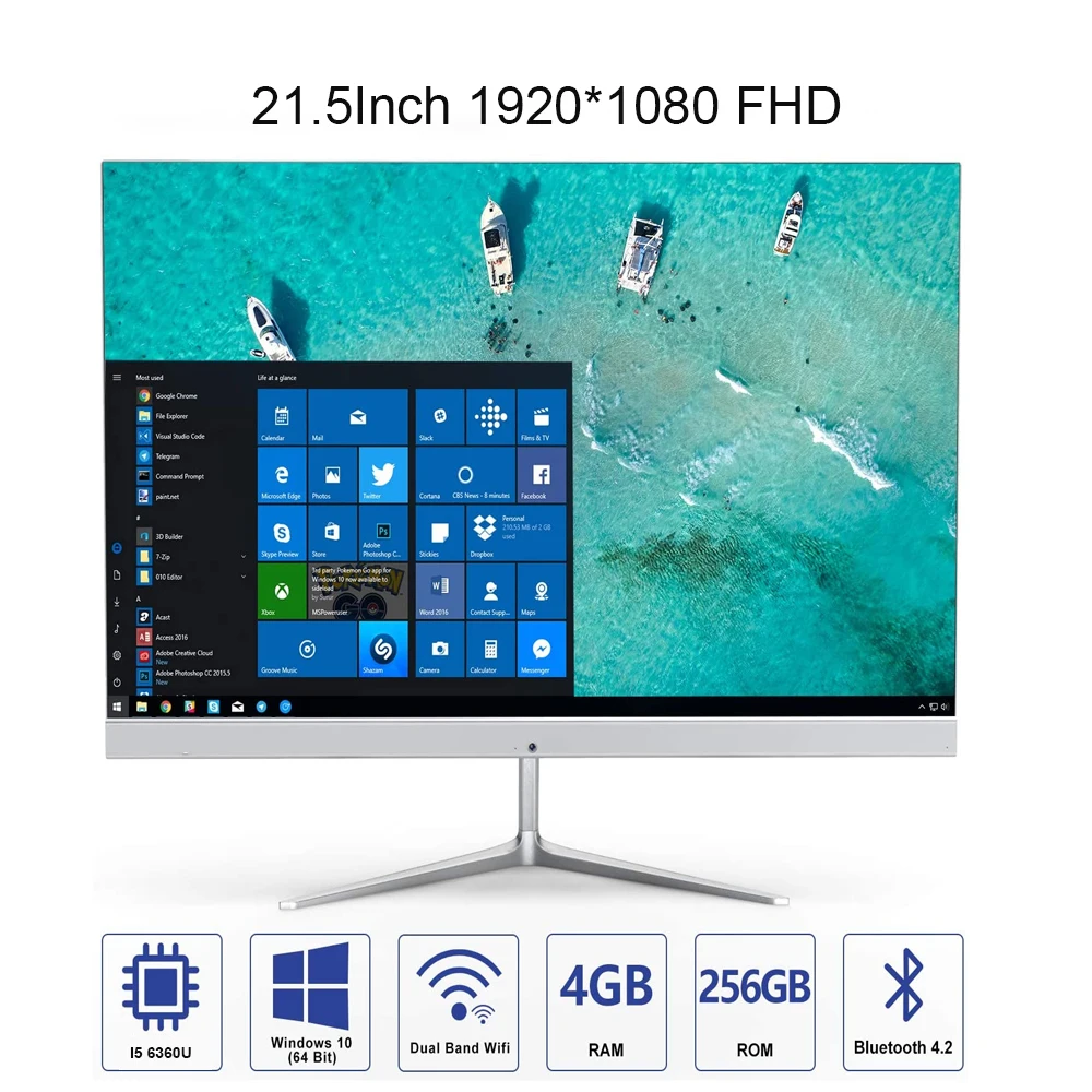 Factory price hot selling 21.5 inch  j1900 Processor 2GB memory 16GB SSD desktop all in one PC