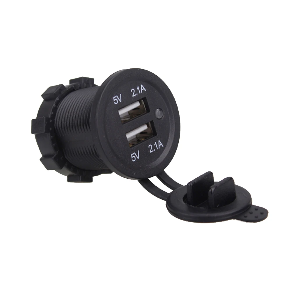 
12-24VDC 4.2A 2 Ports Fast Charging Socket Car USB Adapter with LED Indicator 