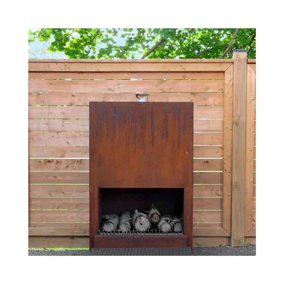 Custom Outdoor Corten Steel Fire Pit fireplace Garden Outdoor Warming Corten Steel Fireplace & BBQ Grill