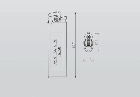 Dongyi  2019 Hot Sale   High Quality Cricket CR Plastic  Flint  Wheel  lighter Length 80.7mm  DY-077