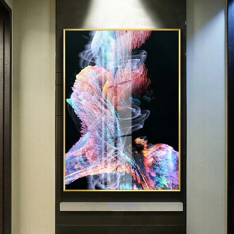 
Modern Light Luxury Aluminum Alloy Abstract Line Sofa Back Background Wall Decoration Paintings Living Room 