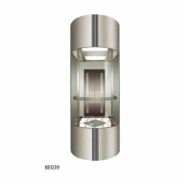 Sightseeing elevator with Glass walls and Transparent hoistway for 10 passengers/ persons panoramic lift 800 kg capacity
