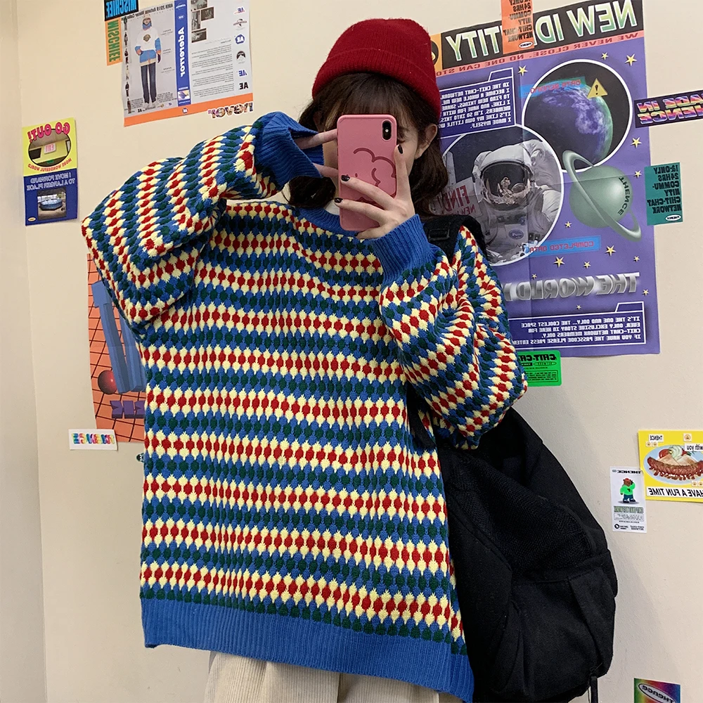 Женский свитер Droma, зимний свитер с круглым вырезом, Женская одежда оверсайз, свитер, вязаная рубашка