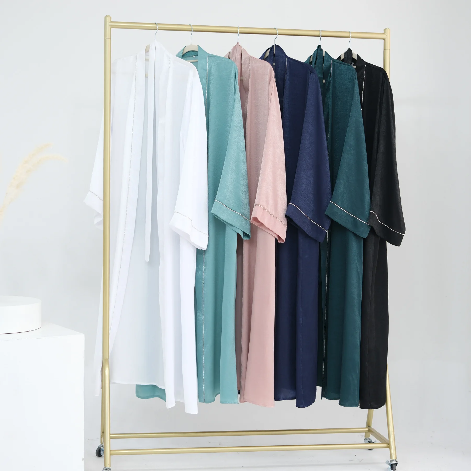 638 Front open abbaya arabic muslim cardigan clothes for women kimono dress of traditional muslim clothing