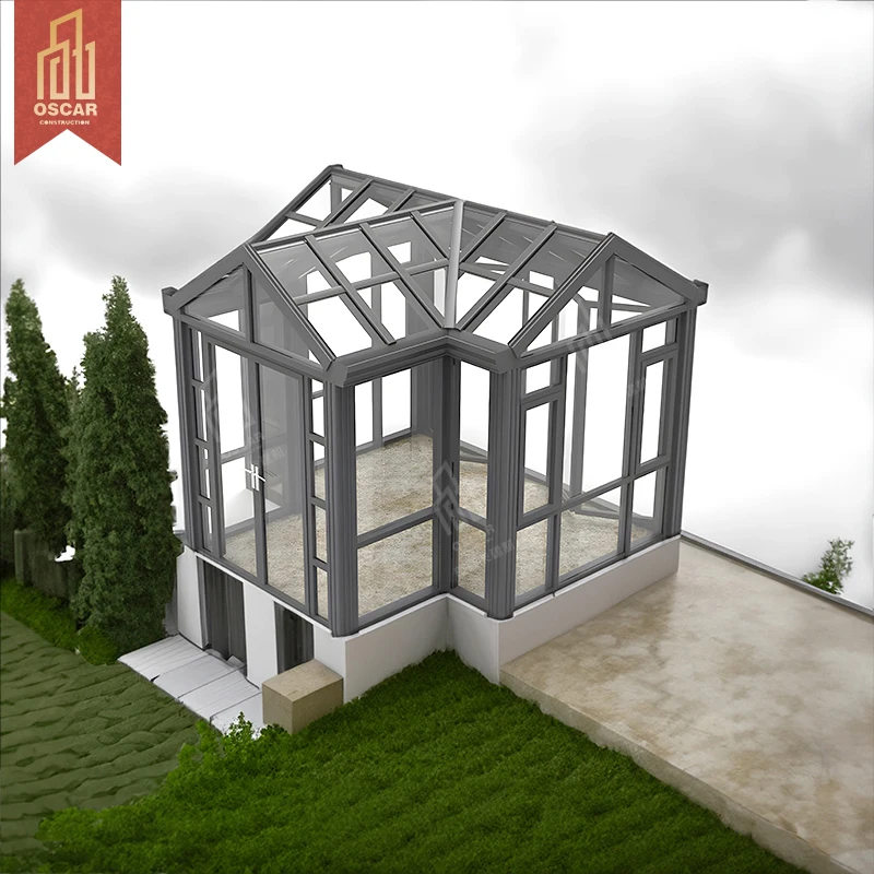 Lighting Tempered Glass Home Installation Processing Yard Aluminum Alloy Inclined Roof Garden Villa Pergola Sun Room