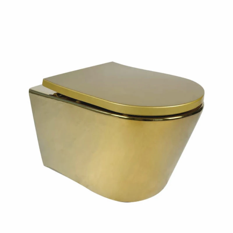 ANBI, оптовая продажа, позолоченные санитарные изделия, унитаз Ptrap, настенный керамический унитаз золотого цвета
