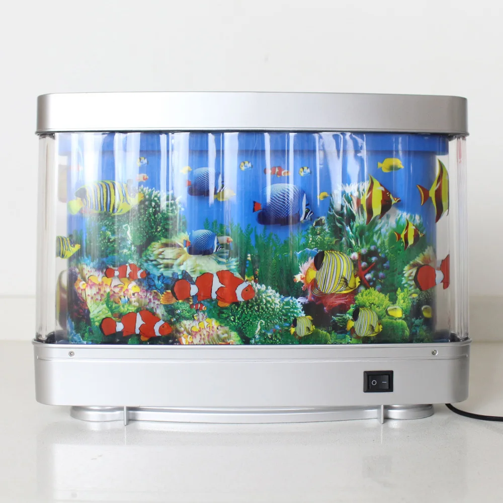 3D Discovery Kids Marine LED Lamp Rotating Ocean Aquarium Picture Motion Moving Lamp Night Light Tropical Fantasy fish light