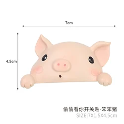 ROOGO Kwaii Resin 3D Animal Light Switch Sticker Nursery Bedroom Dorm Wall Decor Giift Item