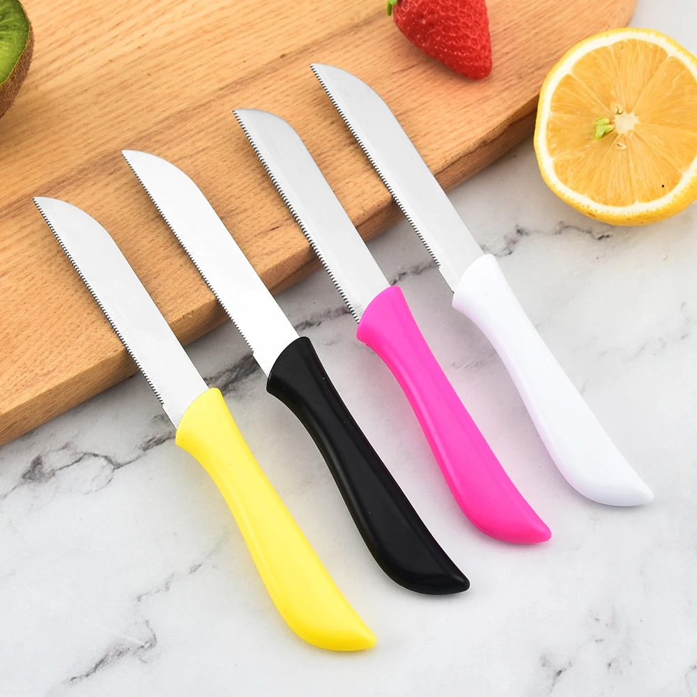 Color Handle Fruit Knife Vegetable Knifeserrated  Knife Small Stainless Steel Hot Seller 6 Piece Set of Fruit Knives