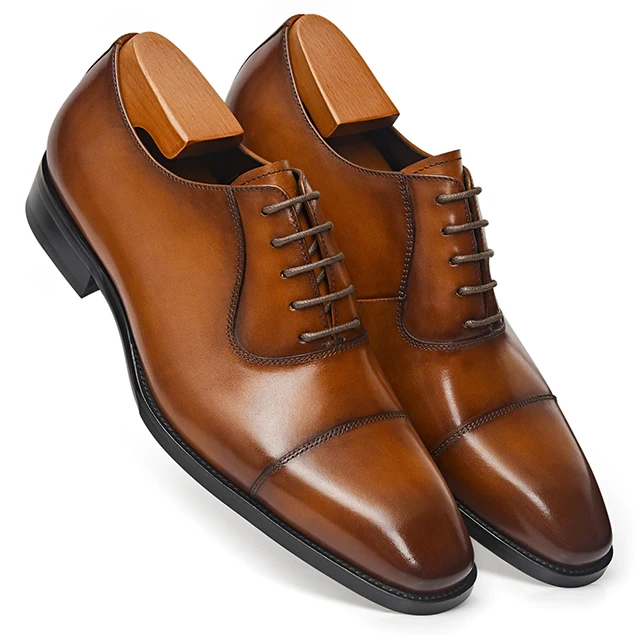 Factory OEM Lace up genuine cow leather Men Oxford official formal office business Dress Shoes men