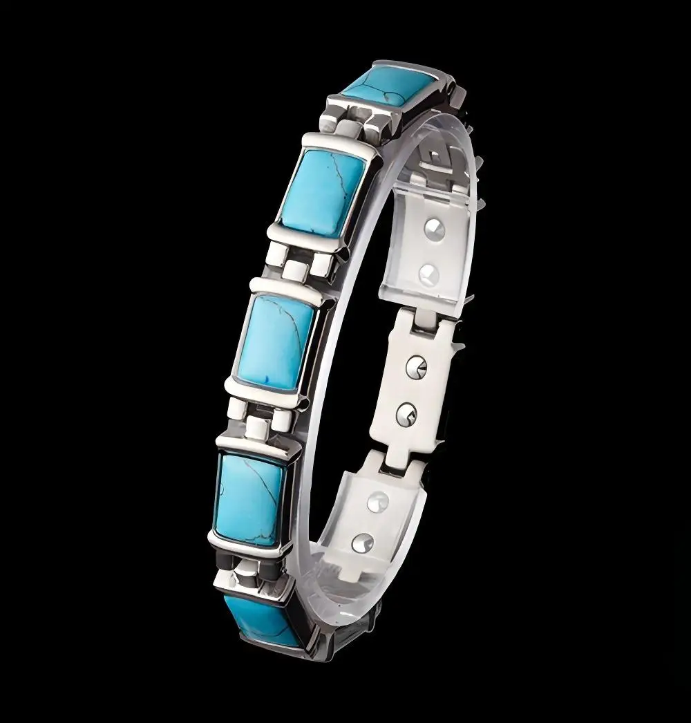 Energinox Turquoise Best Selling Titanium Men Bracelet Bangles and Bracelet Jewelry